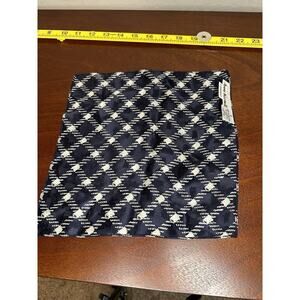 Handkerchief 100% Silk Anne Klein Made In Korea Black Plaid Design